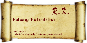 Rohony Kolombina névjegykártya